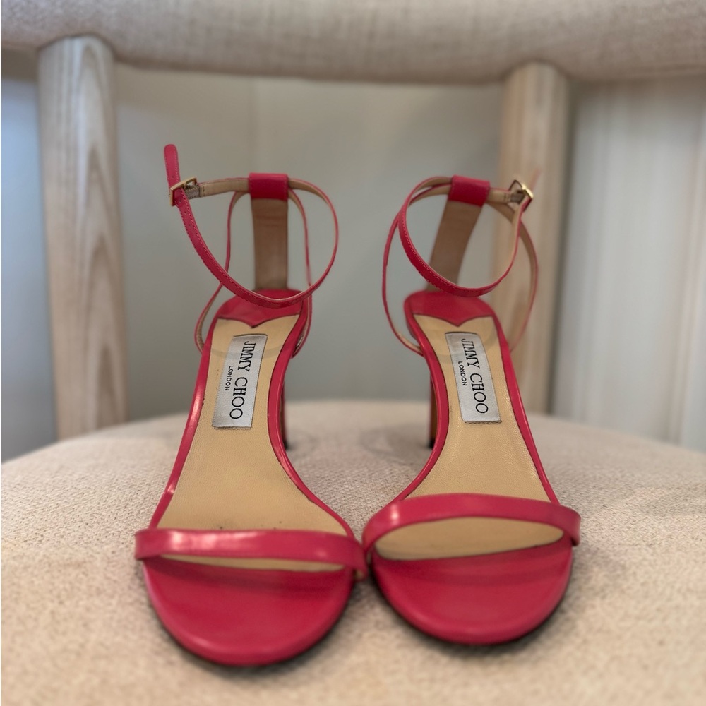 Jimmy Choo Pink Ankle Strap Sandal Heels